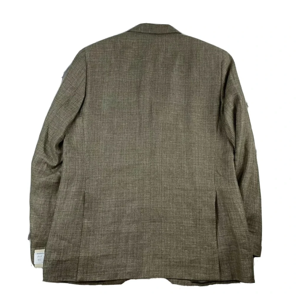 Doriani Light Brown Linen Wool Unstructured Blazer Mens 44R ID02PM304A NWT